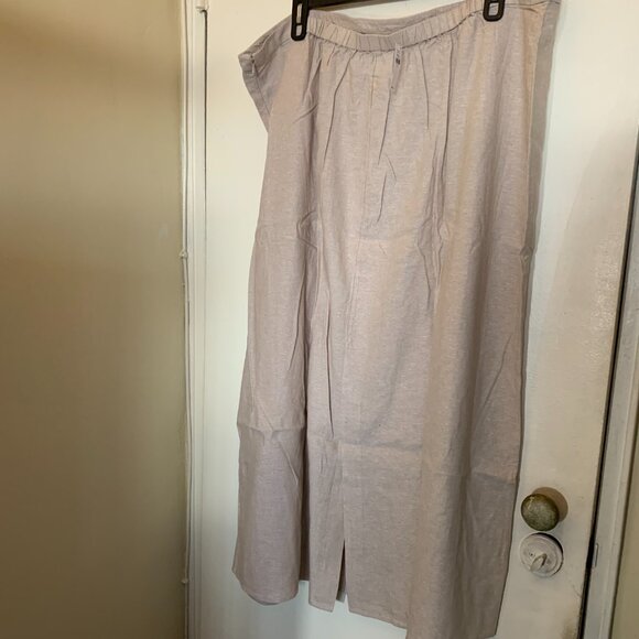 Linen-Blend Maxi Skirt SIZE 3X NATURAL LINEN COLOR - Picture 9 of 12